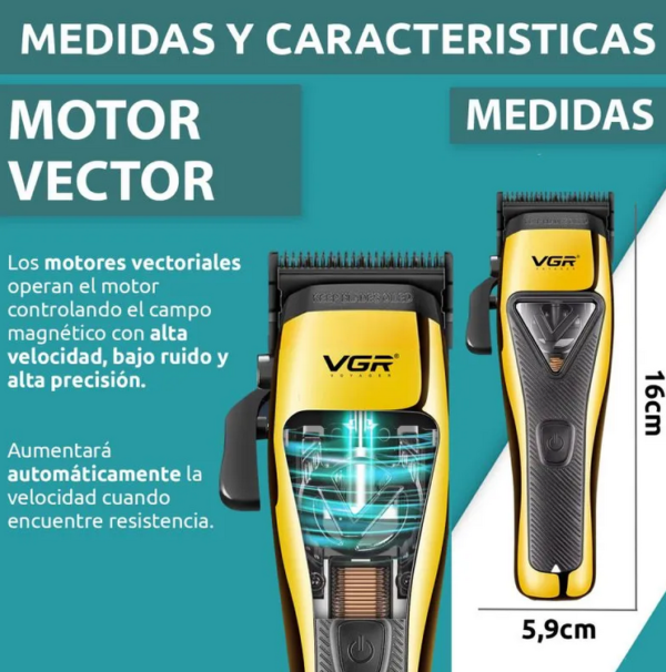 VGR 015 Motor Vector 9.900 RPM Cortadora De Cabello Profesional - Imagen 5