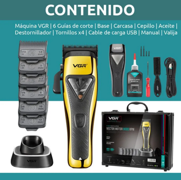 VGR 015 Motor Vector 9.900 RPM Cortadora De Cabello Profesional - Imagen 6