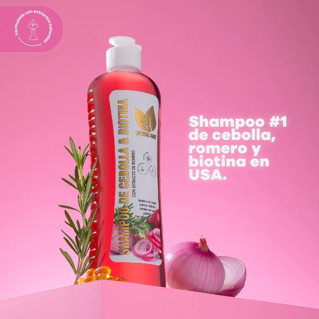 Shampoo de cebolla para el crecimiento del cabello | Fortalecedor con biotina y romero x 500 ml Natural Sant - Imagen 2