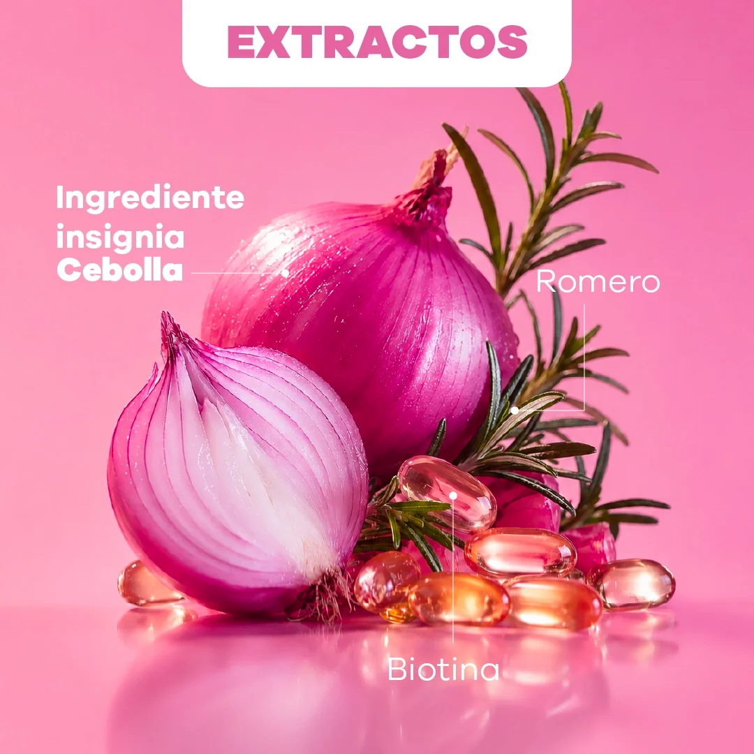 Shampoo de cebolla para el crecimiento del cabello | Fortalecedor con biotina y romero x 500 ml Natural Sant - Imagen 3
