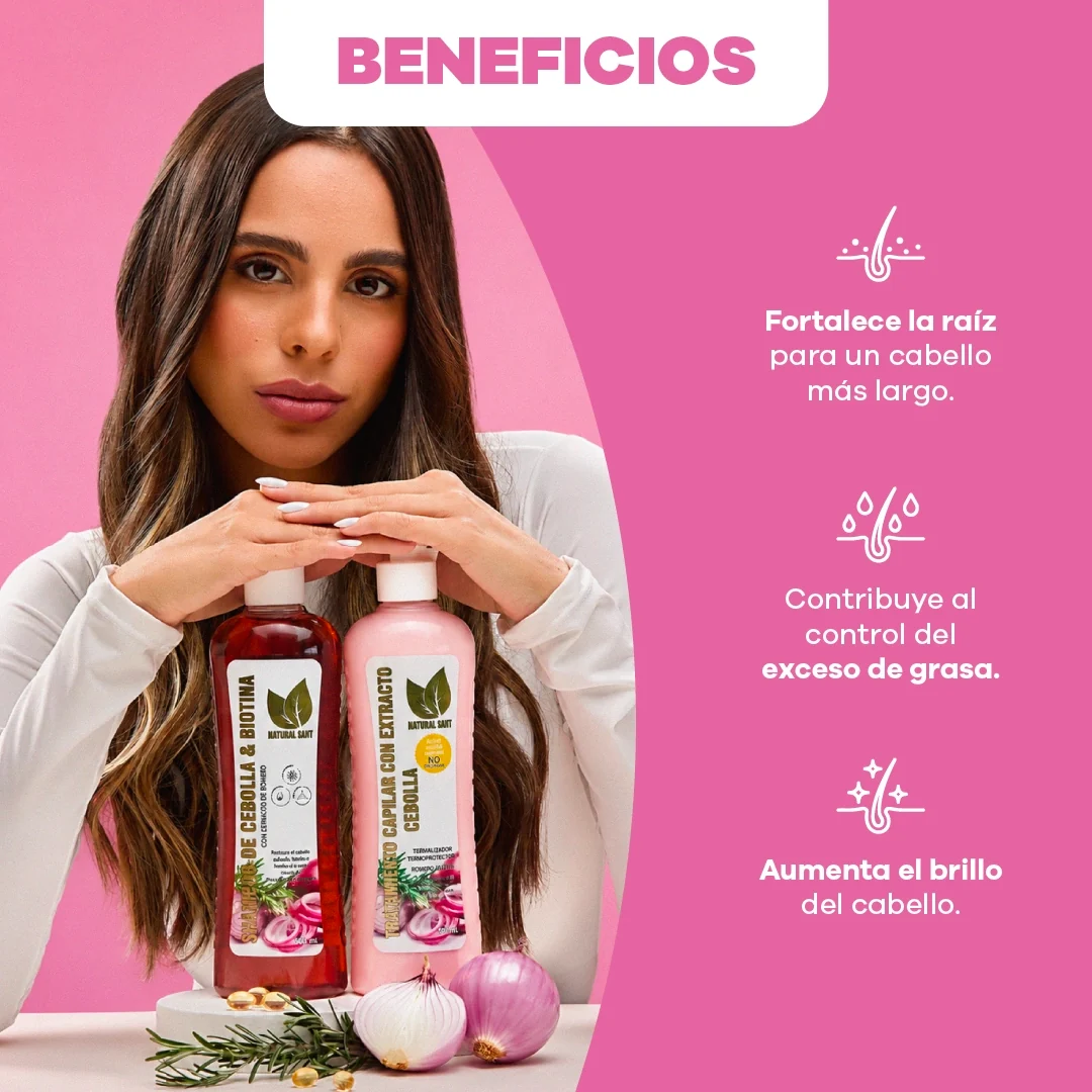 Shampoo de cebolla para el crecimiento del cabello | Fortalecedor con biotina y romero x 500 ml Natural Sant - Imagen 7
